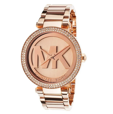 Michael Kors Women's Parker Rose Gold-Tone Logo Watch